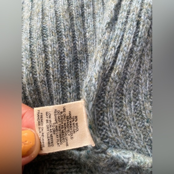 ANTHROPOLOGIE Chunky Knit Wool Blend Open Front Cardigan Bird Label | Gr… - Picture 3 of 7